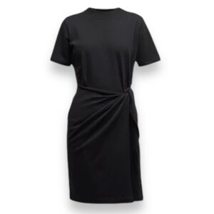 Vince Black Short Sleeve Side Tie T-Shirt Dress